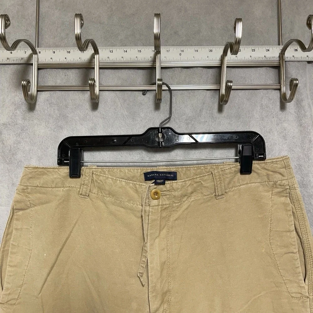 Banana Republic Pants Men 35x33 36x33 Linen Cotton Drawstring Baggy Casual Chino